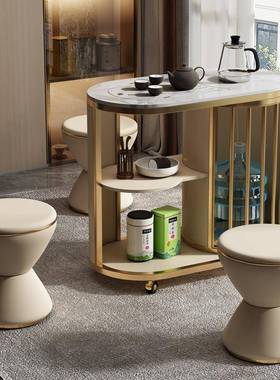 轻奢IOP泡茶凳移茶车茶椅户凳小型阳动台漏斗网圆红时尚矮凳极简