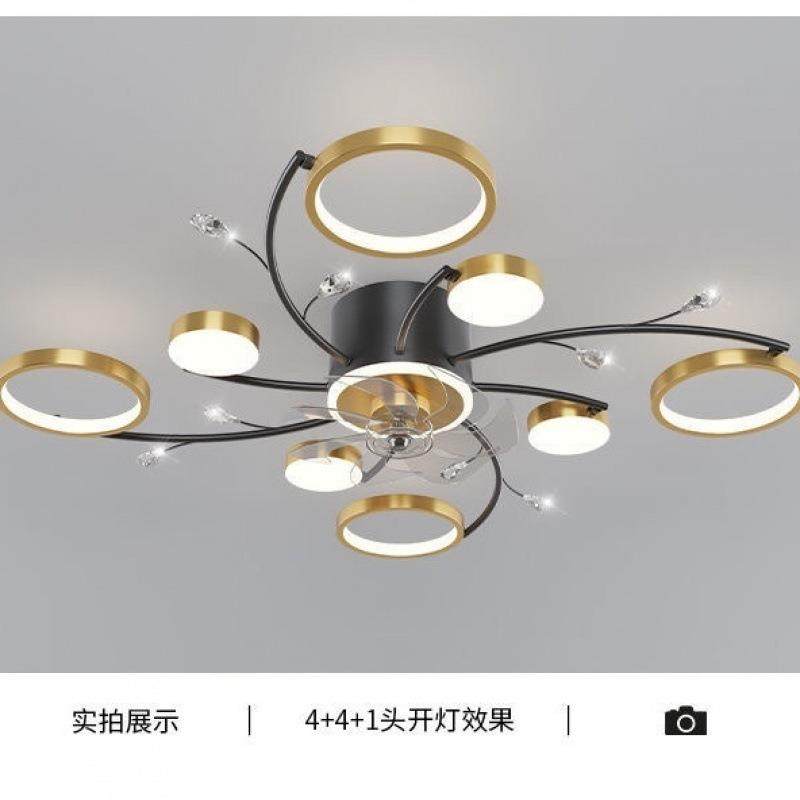 智能无极网红爆风简扇一体灯现代约卧室电扇LMG灯款轻餐厅奢风扇