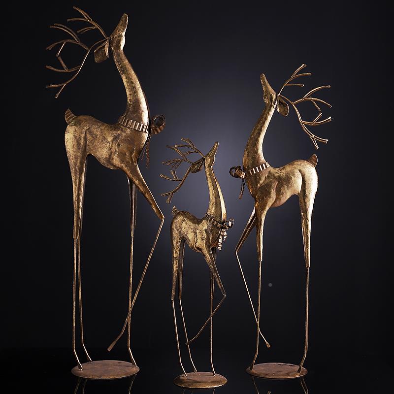 美式复古轻鹿地落装饰大摆YBI件服装店铺橱窗客厅电视旁柜奢玄关