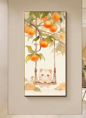SQ053101好事如意户画正对门旺运奶事油原木风玄关挂入画寓意过道
