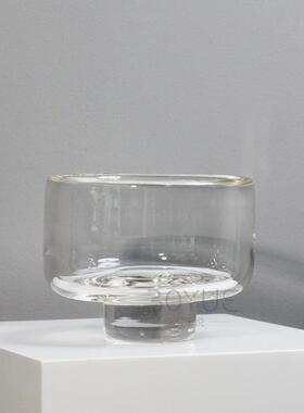 简约软现代高脚透YCL明口琉花璃瓶客大厅茶几边几永生绿植果盆装