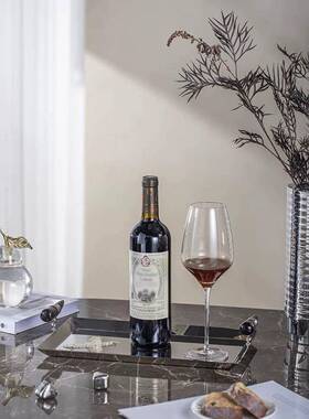 样板间装长方形轻不锈钢托盘桌面软摆装件套室ZL-19C内奢金属托盘