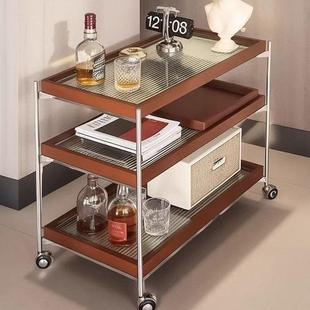 中古风收纳实木茶几边柜古床CFA头家客厅用沙发边移动复推车多几