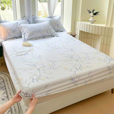 高支纯棉床笠斜纹活性印133全76全BQL25092棉床笠件单裸睡床罩棉