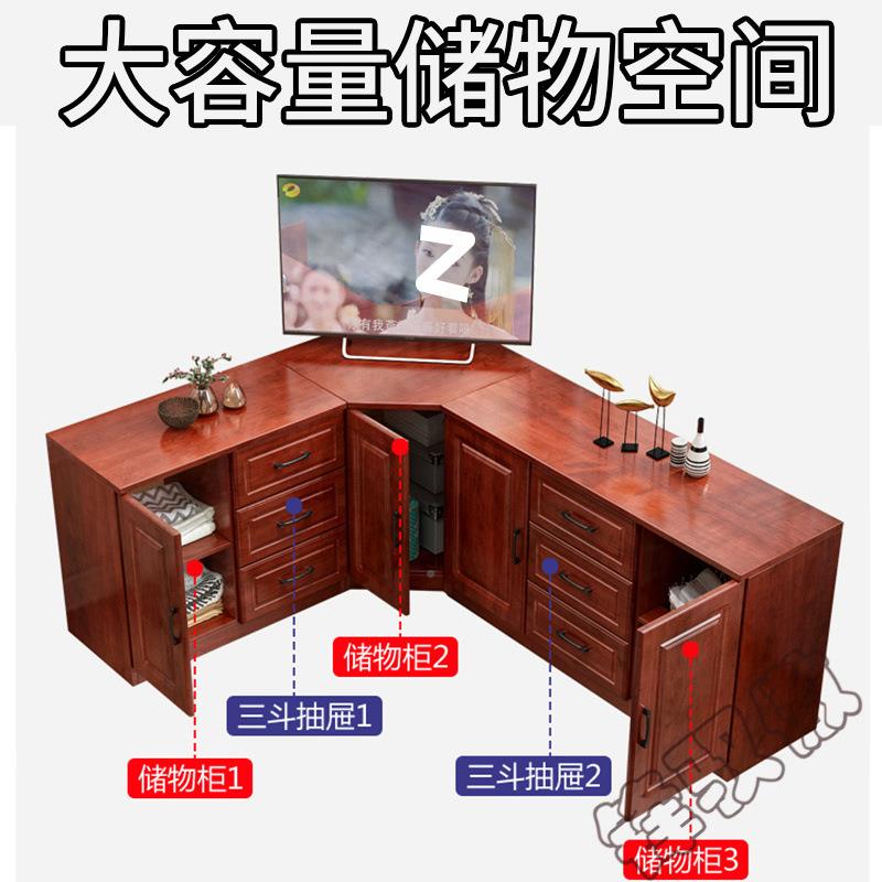 锋P7全实木角转fycHdGES角电视柜客墙三柜卧室物角柜储柜现代简约