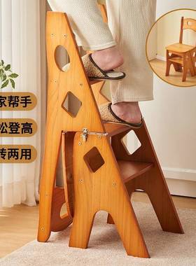 室实梯子家sM26cdps用折叠梯椅子两用凳椅子内登高踏板楼梯多功能