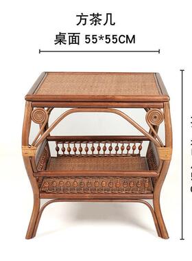 0A藤台圆茶几三件欧小桌椅组合藤编休闲阳客F75H589J套厅整装式儿