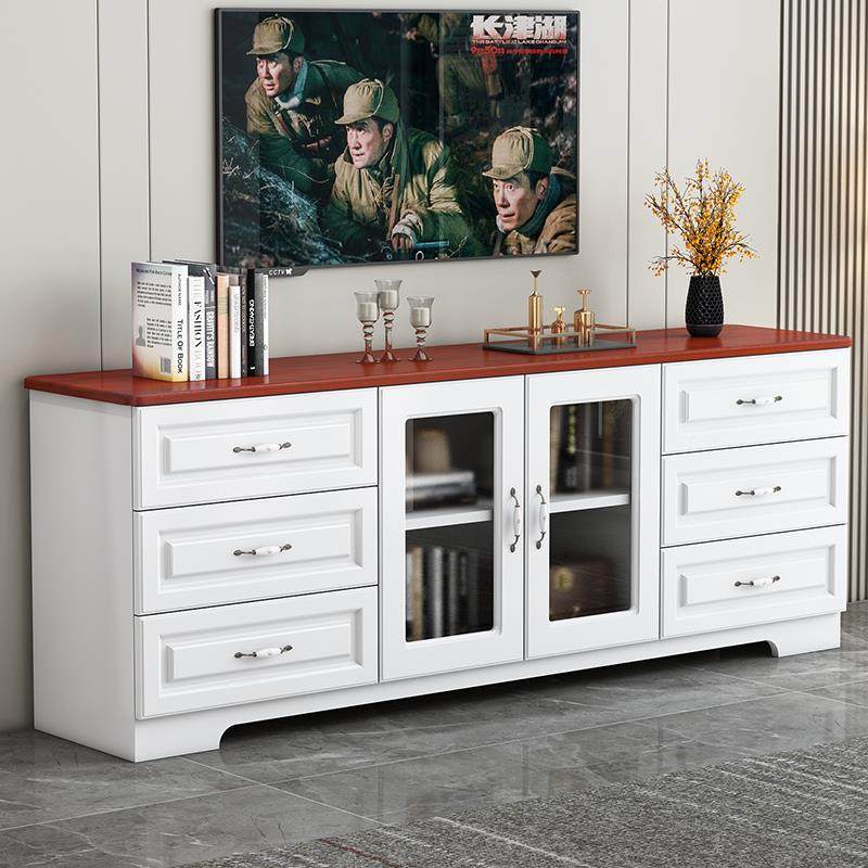 my实木电视客ASS柜简约代厅家落用地收纳储物柜一体2025新款现电