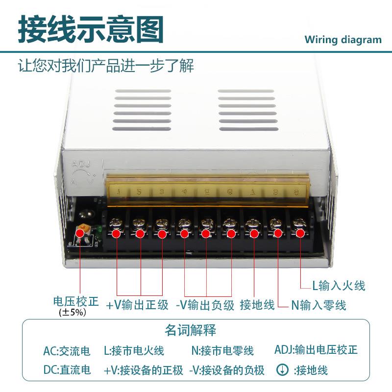 变大LEG功率开关电源22012V246VV48V转60V72伏灯带驱动直流压器50