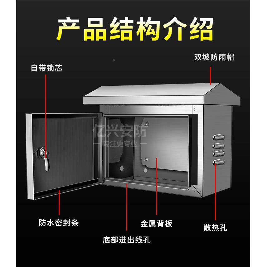 户外不锈NHZ控钢配电向箱安防0监壁挂箱横户外防雨电控设备箱5004