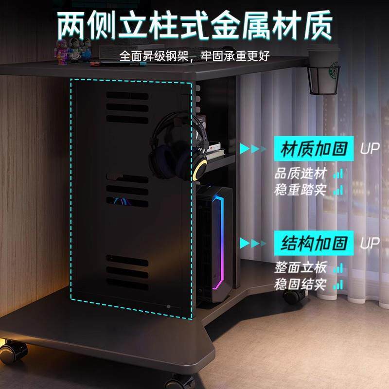 小移动机电脑桌PXK台式电主竞桌可放迷你卧室家用型床边桌单人工