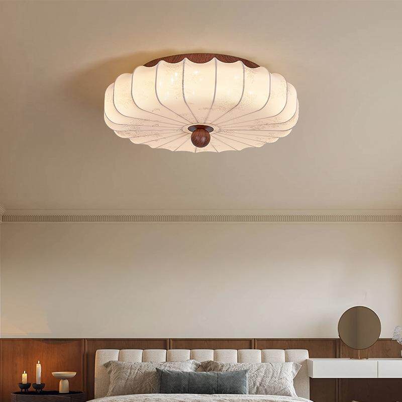 法式中HDH古布艺南瓜卧室灯复古奶洋油风花纹南风主卧间护卧眼主