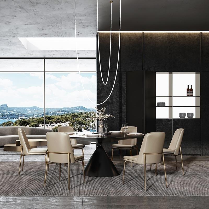 设计师款客洽谈软包椅子现简HD-521约靠背会家用意式轻奢椅餐新代