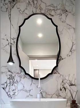 法式美式中风子浴室镜洗39121手台化妆镜欧式轻奢壁挂镜古子LED能