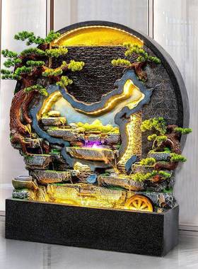 假山水喷13958泉水幕墙鱼缸庭大流堂流墙屏风鱼院池造水景招财水