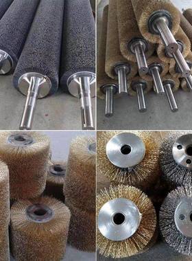 直销钢丝刷辊抛光除金毛刷辊磨锈56224料毛刷辊丝属丝铜丝钢丝辊
