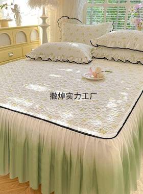 PDD10073新款遮丑夹棉防床裙单件床厚盖四季加通用滑床单床垫罩花