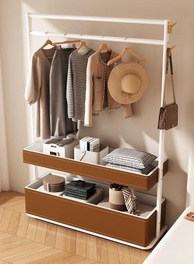 衣地帽架移动一室体T009落挂衣可架卧轻奢多功能衣服马鞍皮收纳床