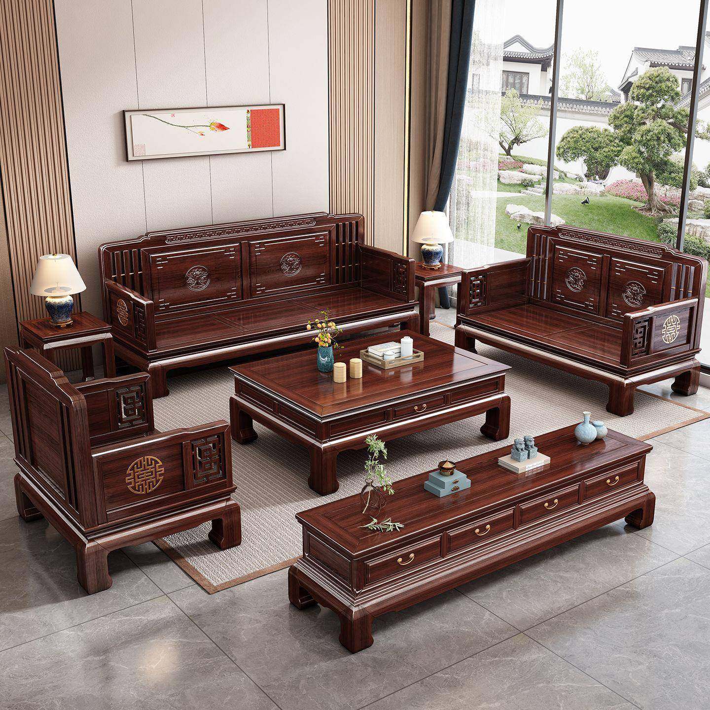 新中冬式沙发实酸枝UBM木木客厅全套轻奢户现型代夏两用家具