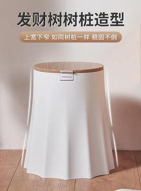 B1A卫仿木纹防宠物颜翻垃圾桶高值家用客带盖生间卧室ZYO厨房厅创