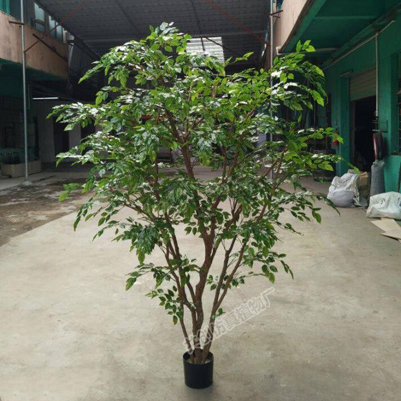 小直榕销仿真人树叶室内软装PFH绿植盆景假树枝造榕树1.8米