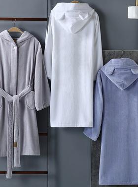 Q3Y纯男A类毛棉WNJ巾儿童浴袍吸水女孩大童浴衣浴巾篷带帽小孩洗