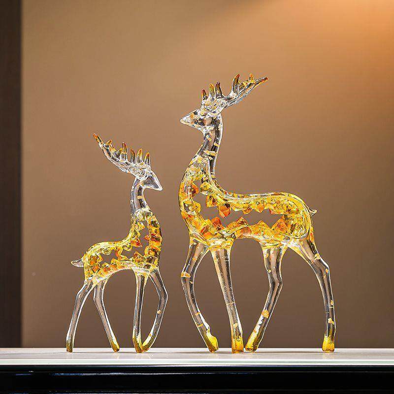 窕镂空鹿摆件客红NGW摆件酒柜窈装厅饰柜品酒架家居电&sum;