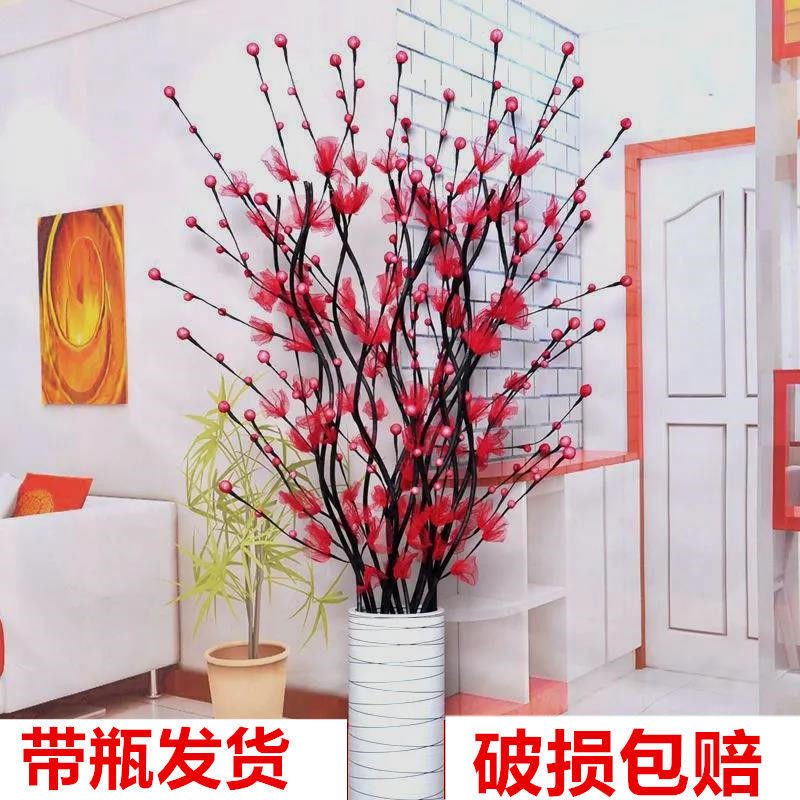 客厅电视柜两侧落地仿真高枝花