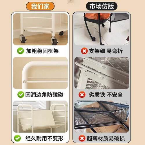 推用车置物架内多层带轮儿童书室架家简易可移动铁小艺书柜Hc1561
