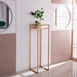 新中实云木落地祥花架民宿客ASK厅阳式 饰置茶 台室吊兰绿萝盆景装