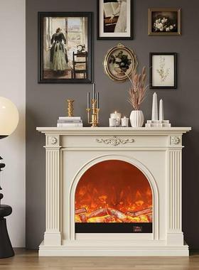 法式实14332木壁炉饰柜欧炉式柜玄关壁美式客厅仿真装火壁炉电视