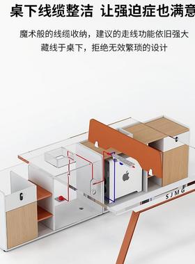 财务办公桌员工桌椅员合人公司4人位6双简约办公组桌子办公室WNB