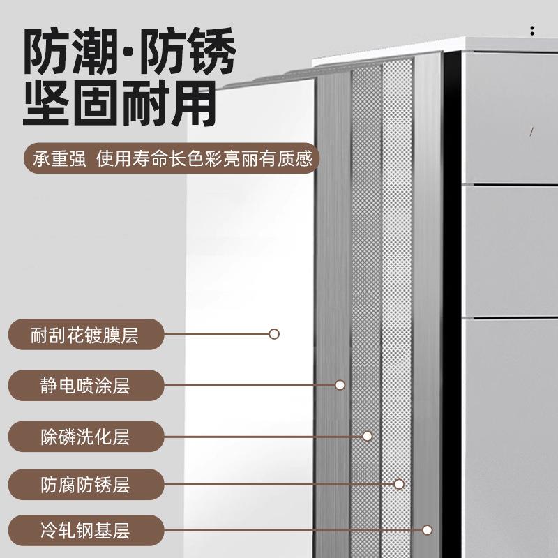 文件柜小矮柜带锁抽屉桌下活动柜三抽资料办公柜床头小柜子铁皮柜