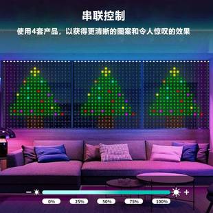 饰灯 跨境WMG热智能APP控制RG灯B幻彩窗帘灯皮led卖彩灯串线氛围装