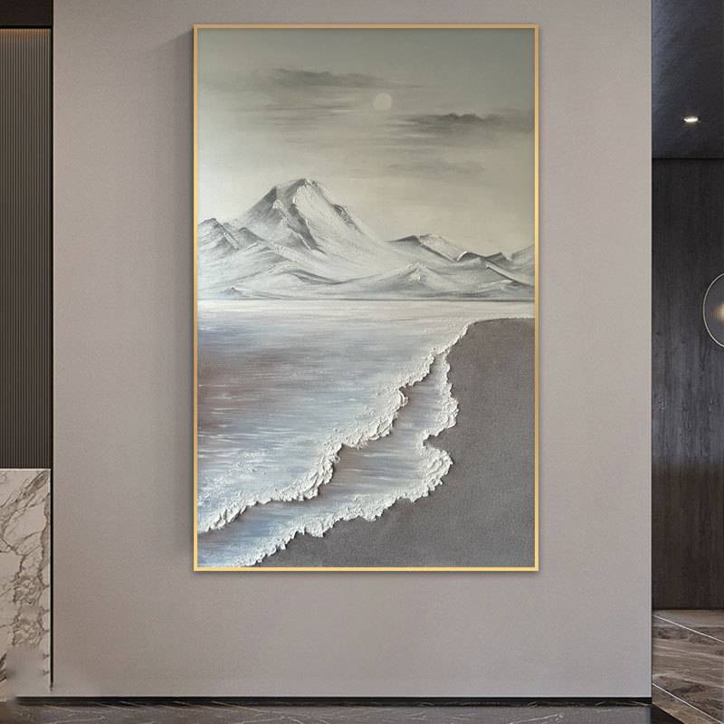 手绘油画落地立体手绘油画现代简约客厅装饰画厚肌理玄关装饰画餐图片