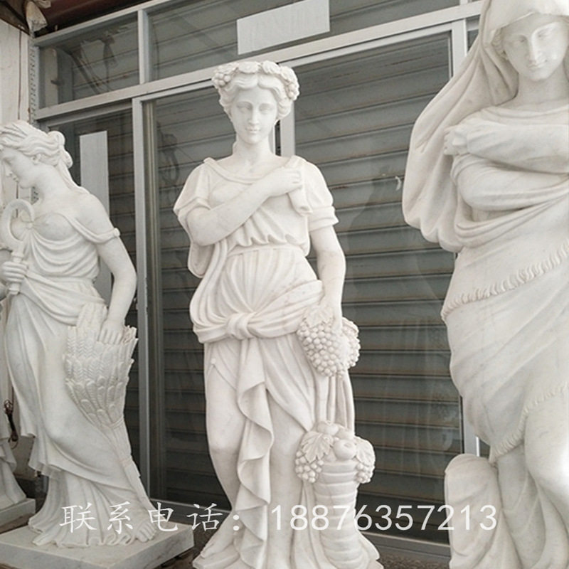 欧式人物雕塑 汉白玉西方四季女神像 石雕女性天使雕像广场摆件