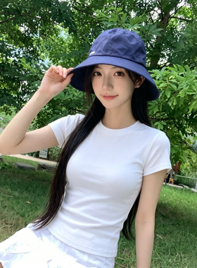 白色正肩短袖T恤女2026新款修身气质显瘦上衣夏季掐腰内搭打底衫
