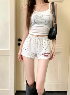 白色短裤女夏季外穿2026新款高腰显瘦休闲轻薄透气a字三分运动裤
