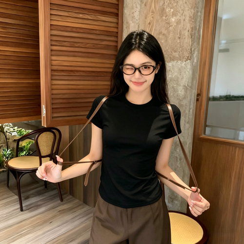 纯棉修身短袖韩系ins女T恤
