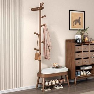 凳 柜一体卡通创意可坐衣帽架穿鞋 实木小鹿换鞋 凳家用门口入户鞋