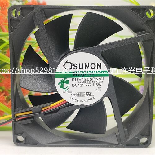 SUNON/建准 8020 8CM KDE1208PKV1 12V 1.6W CPU机箱静音散热风扇