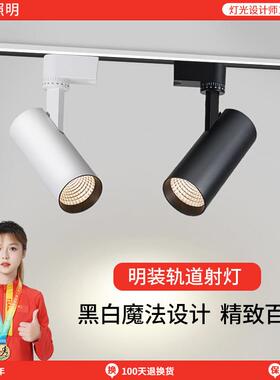 明装射灯家用客厅洗墙玄关打画灯三色变光吸顶式轨道式聚光灯5327