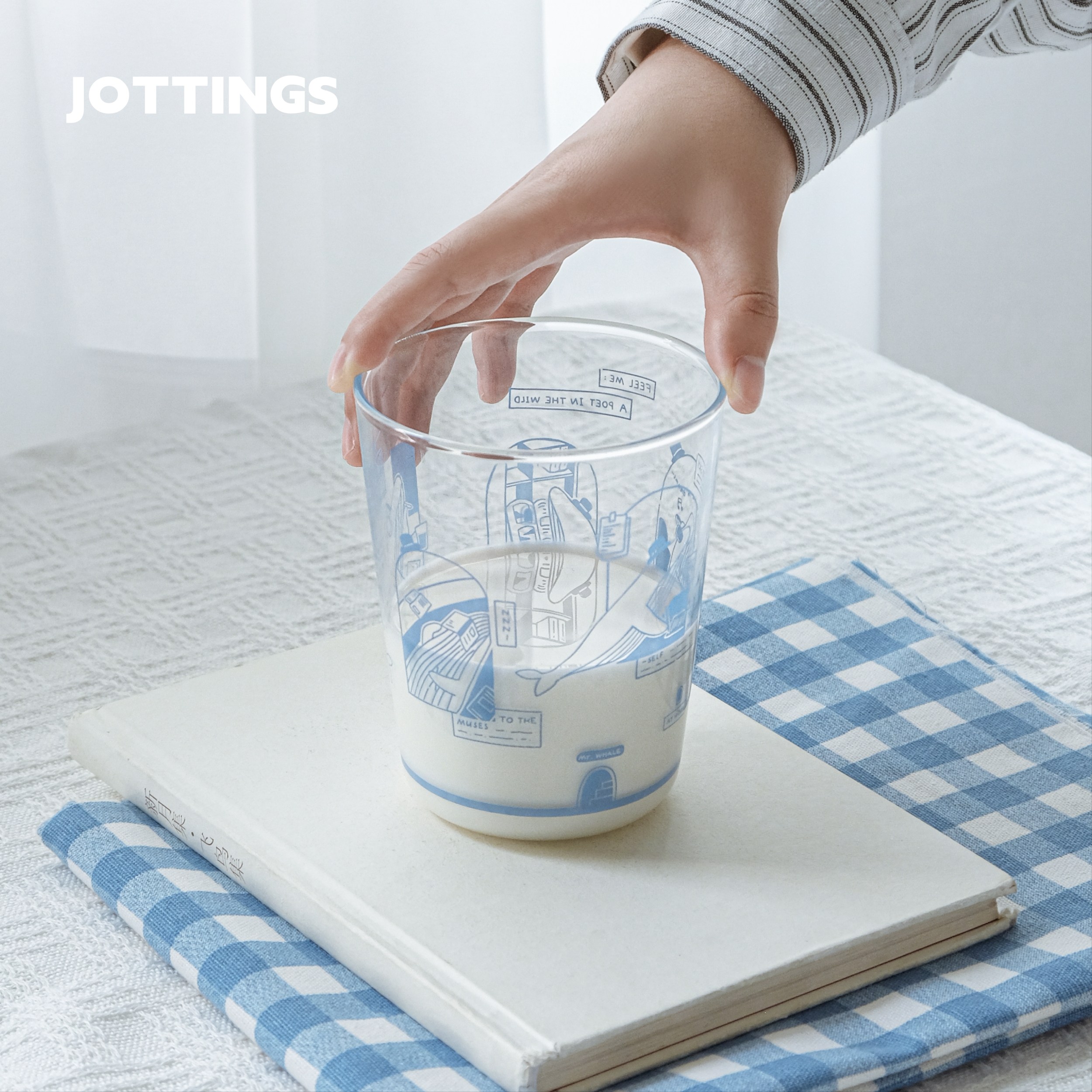 拾杂原创「鲸鱼先生」高硼硅玻璃杯大容量设计感果汁咖啡杯牛奶杯