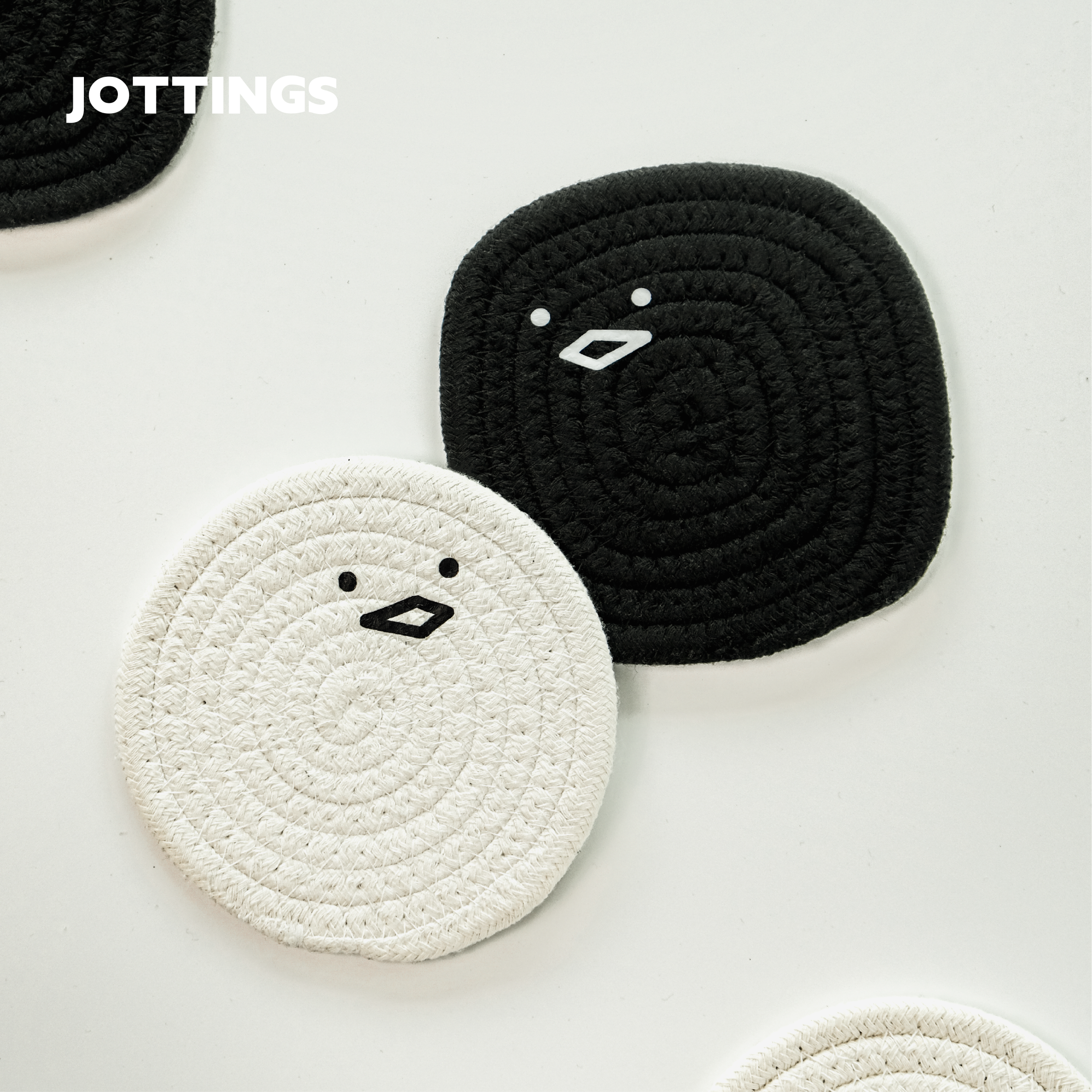 黑白编织杯垫百搭吸水隔热防烫垫