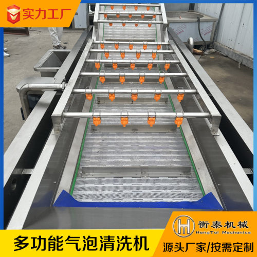 果蔬气泡清洗机 水果蔬菜清洗设备 全自动大型商用连续辣椒洗菜机