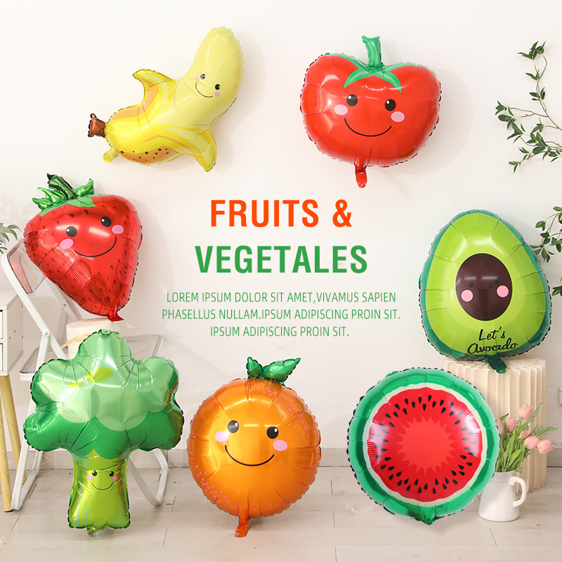 水果蔬菜造型铝箔飘空气球拍照道具活动布置生日主题派对装饰布置