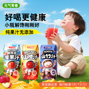 【官方店】nfc果汁100%苹果汁山楂汁山竹汁200ml*12盒0添加剂正品