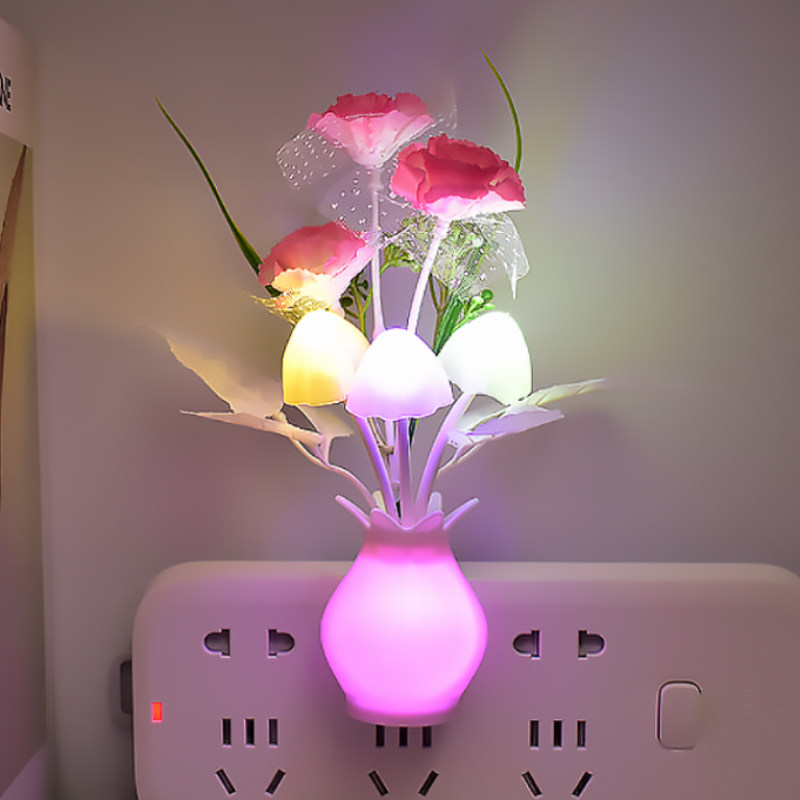 省七彩护眼睡眠柔光LED插电电节能卧室床头灯渐变小夜灯光控感应