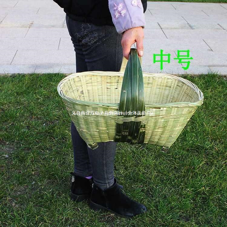 农家人手工编织手提菜篮竹篮子装鸡蛋水果篮收纳篮竹编篮竹器大号
