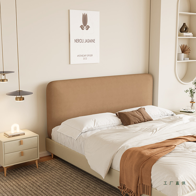 奶油风床头罩套简约防尘可拆洗全包床头遮丑神器床靠背罩套